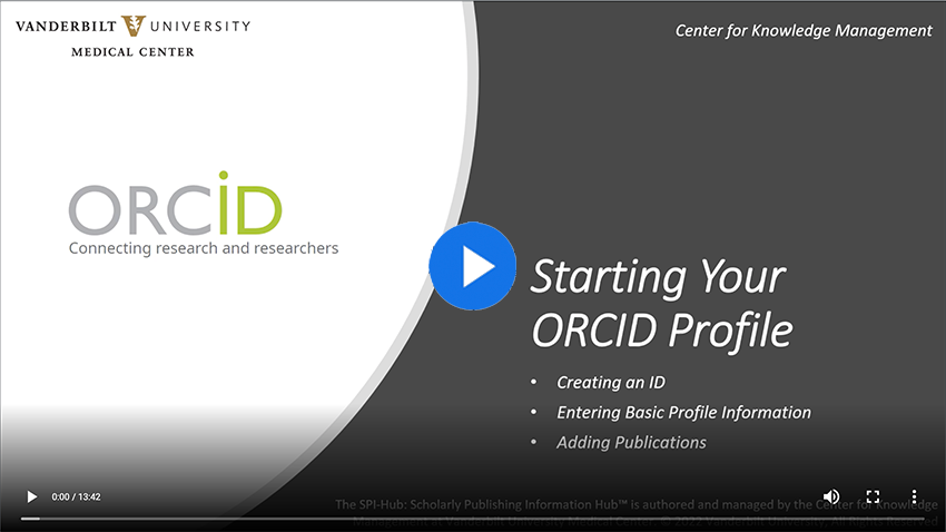 Starting Your ORCID Profile