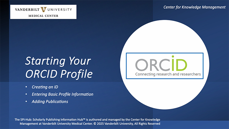 Starting Your ORCID Profile
